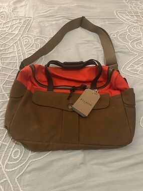 Filson Heritage Sportsman Bag | Made in USA | Orange/Dark Tan | Rare